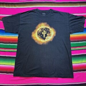 Vintage RDS‎ Red Dragon Apparel T-Shirt Men's XL Black Flame Graphic Skater Y2K